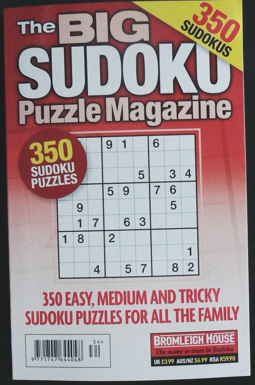 BIG SUDOKU PUZZLE MAGAZINE