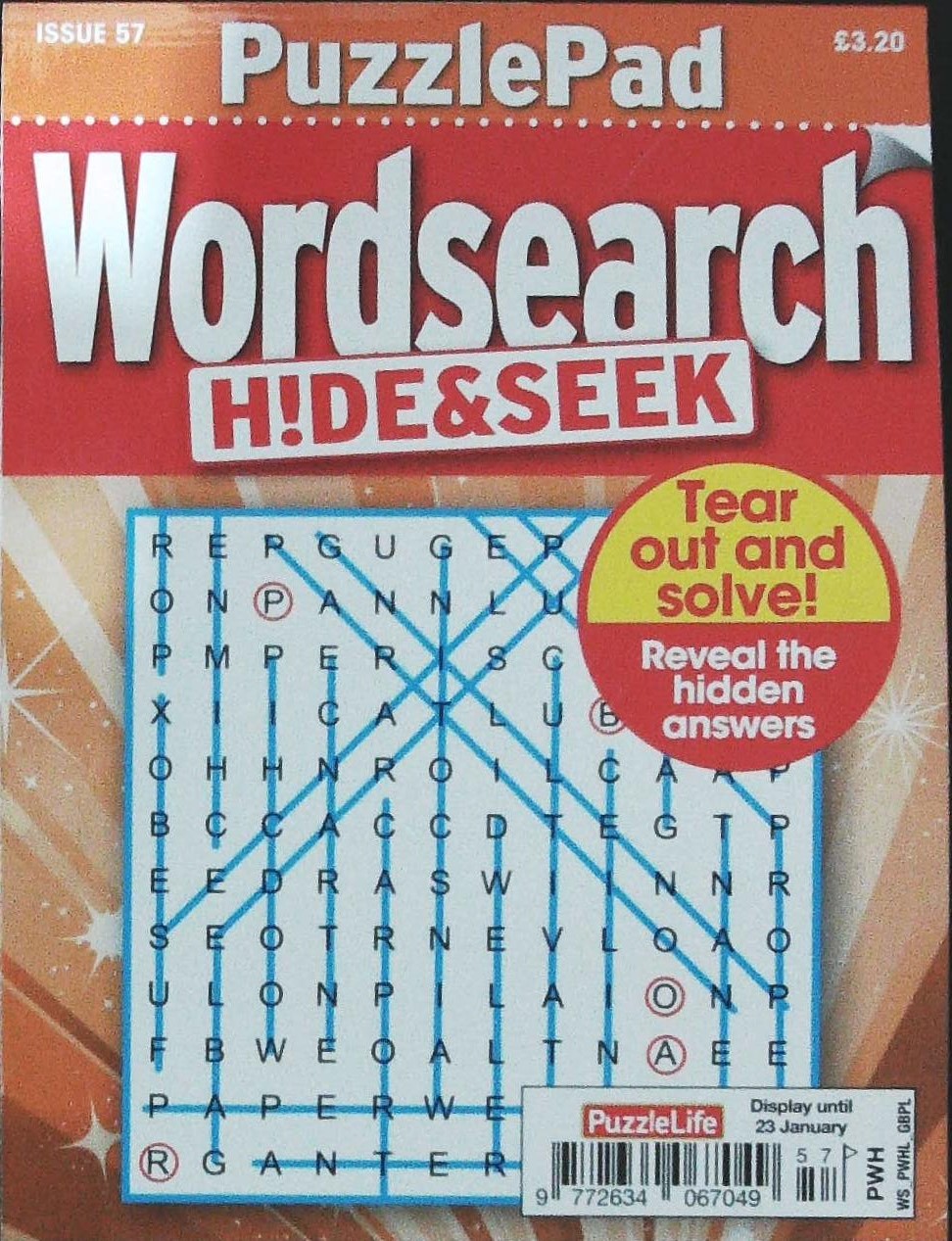 PUZZLELIFE PUZZLEPAD WORDSEARCH HIDE AND SEEK