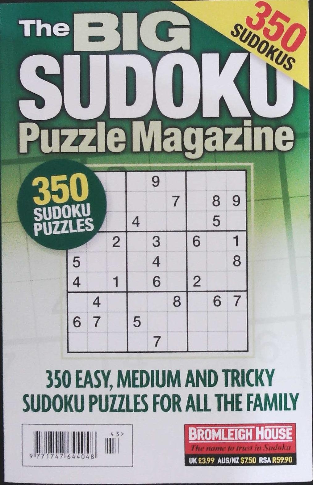 BIG SUDOKU PUZZLE MAGAZINE