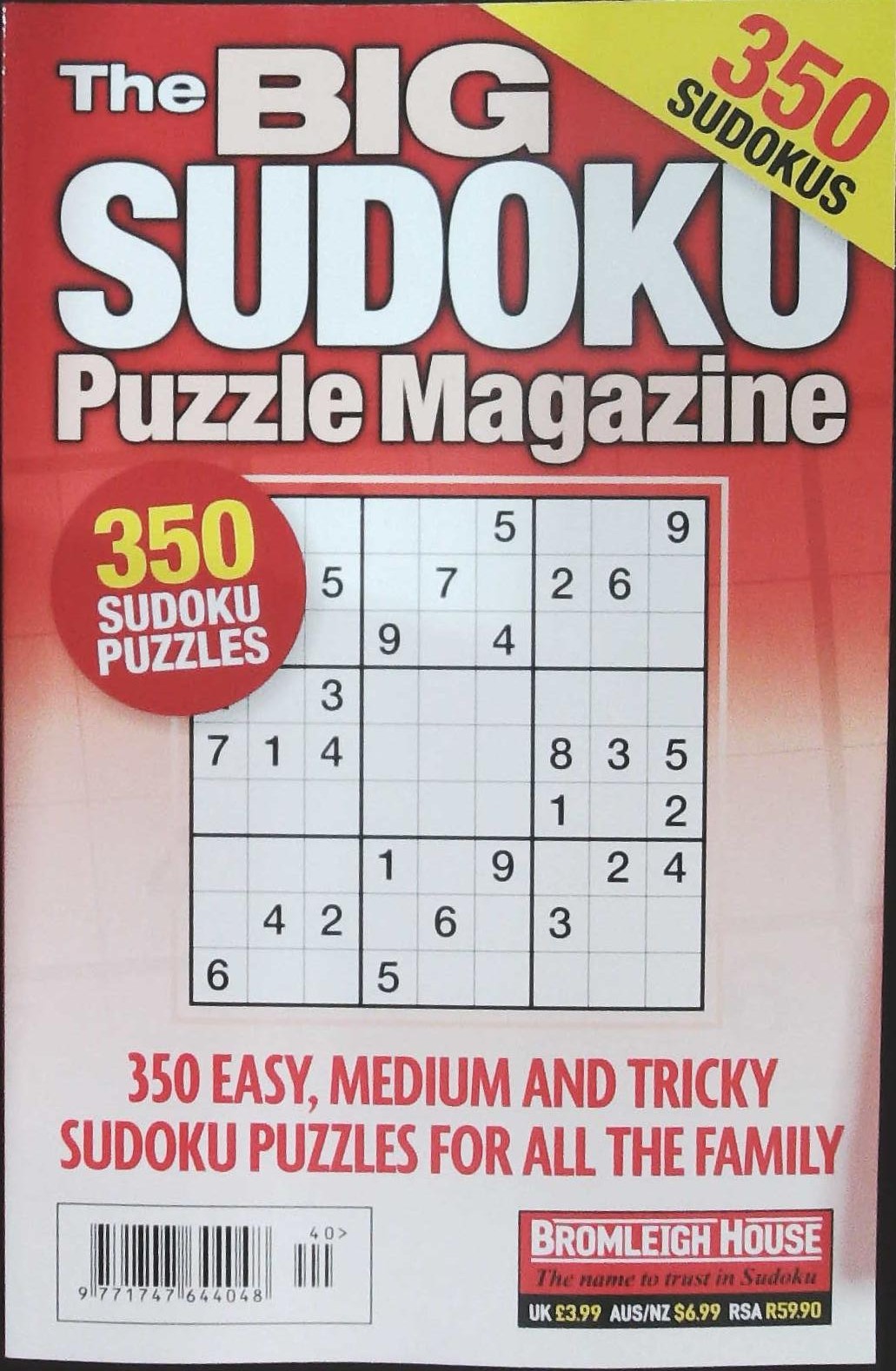 BIG SUDOKU PUZZLE MAGAZINE
