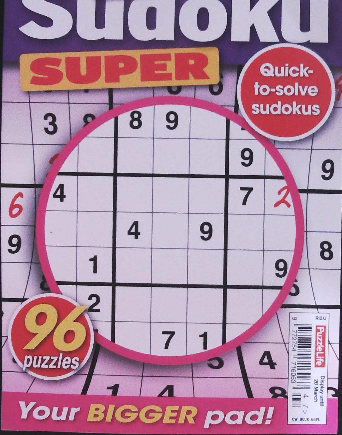 PUZZLELIFE PUZZLEPAD QUICK SUDOKU SUPER