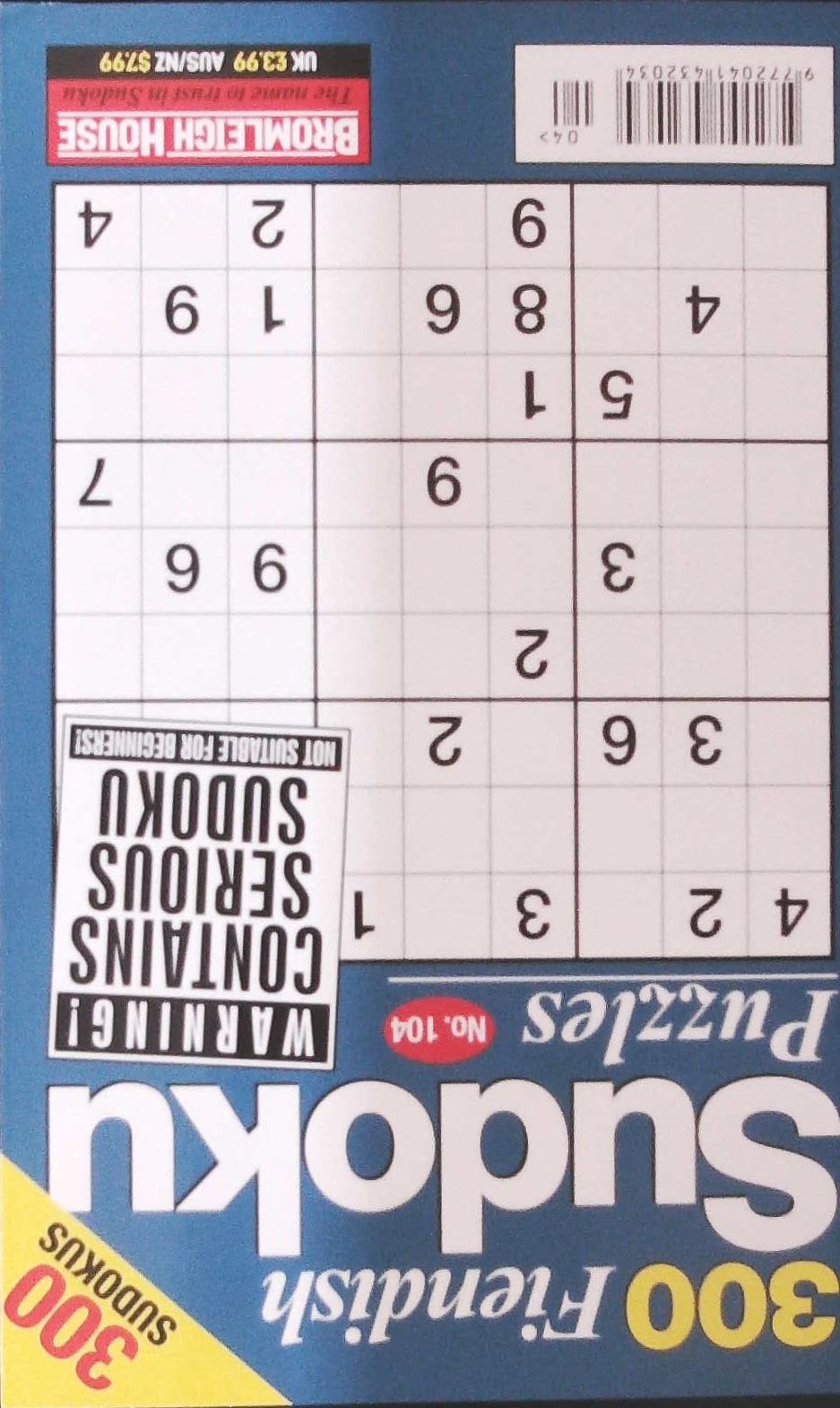 300 FIENDISH SUDOKU PUZZLE