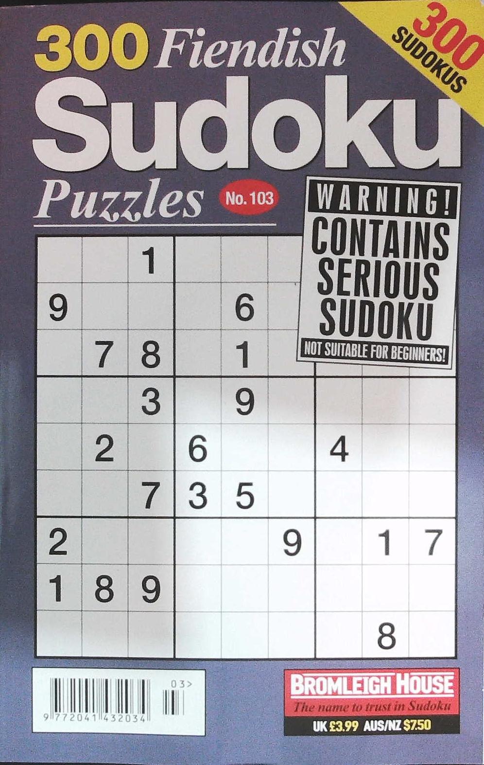 300 FIENDISH SUDOKU PUZZLE