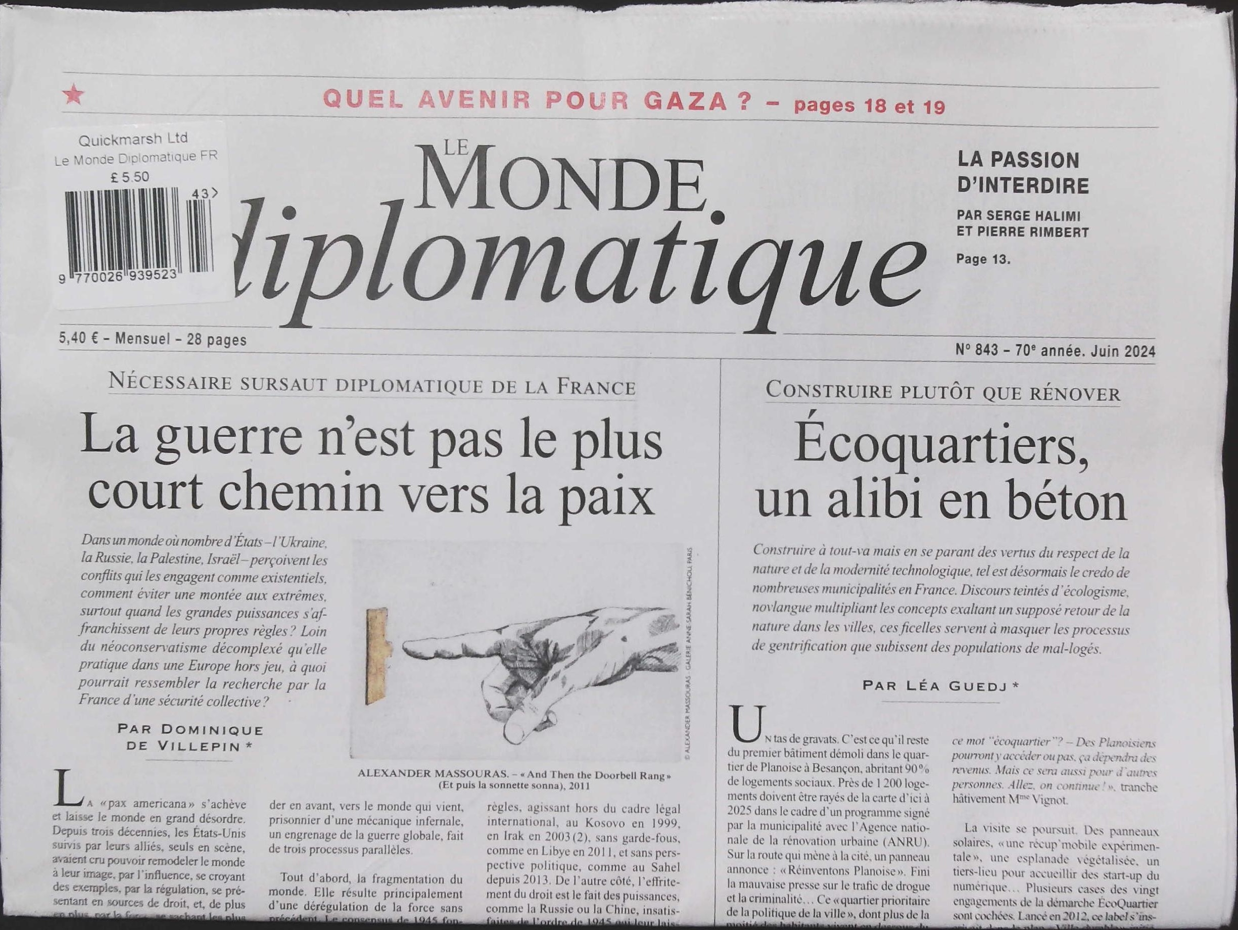 Buy LE MONDE DIPLOMATIQUE From Magazine Supermarket