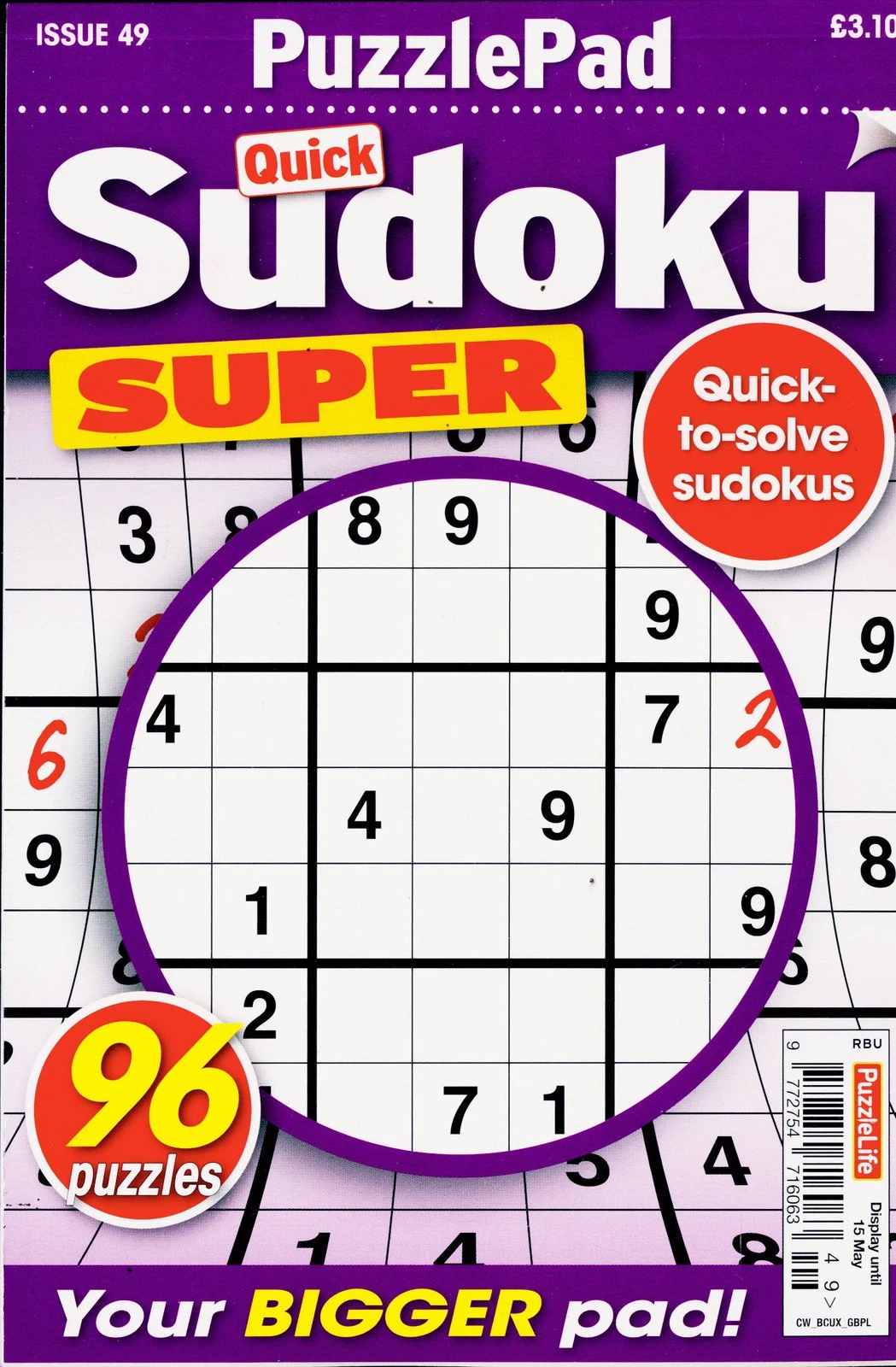 PUZZLELIFE PUZZLEPAD QUICK SUDOKU SUPER