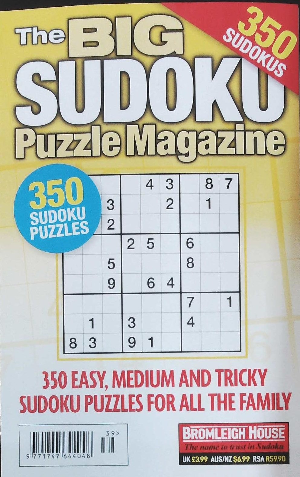 BIG SUDOKU PUZZLE MAGAZINE