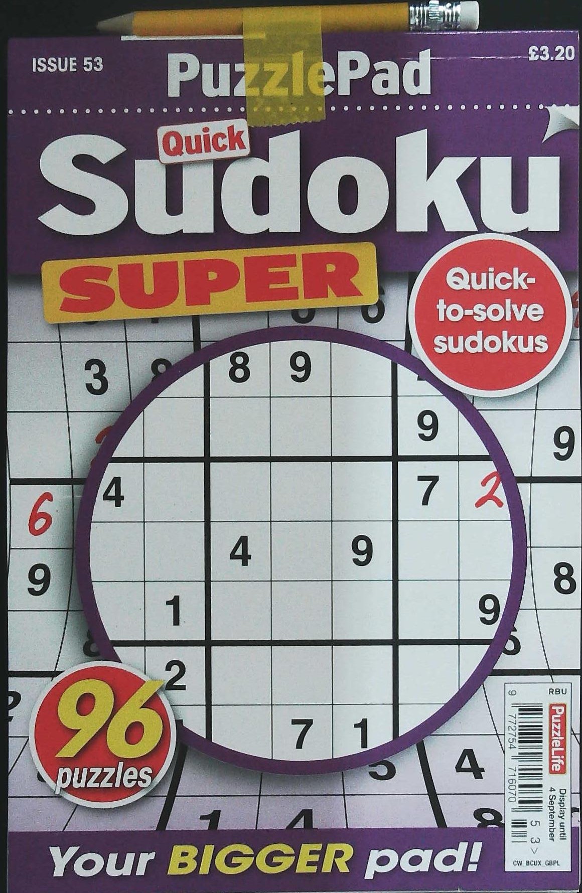 PUZZLELIFE PUZZLEPAD QUICK SUDOKU SUPER