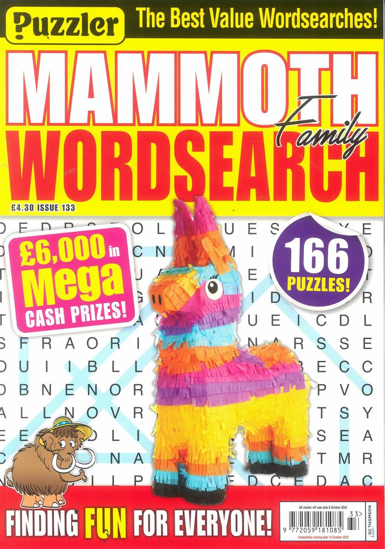 PUZZLER MAMMOTH FAMILY WORDSEARCH