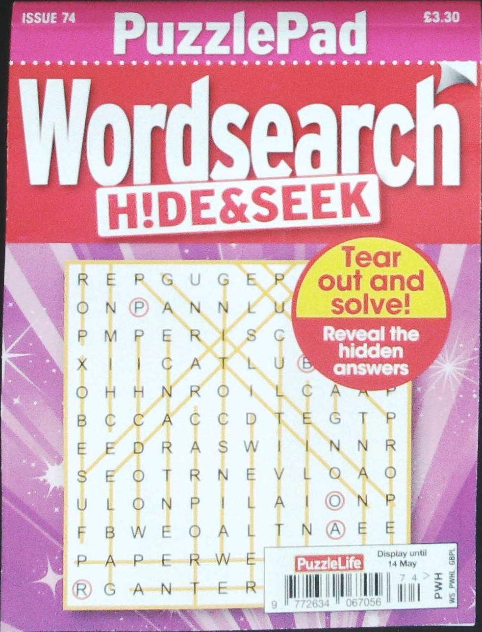PUZZLELIFE PUZZLEPAD WORDSEARCH HIDE AND SEEK