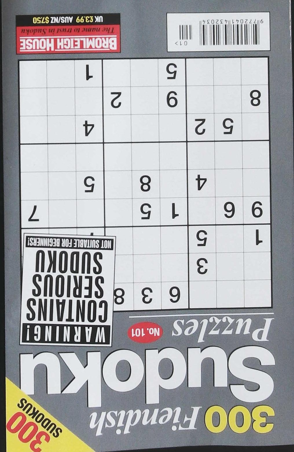 300 FIENDISH SUDOKU PUZZLE