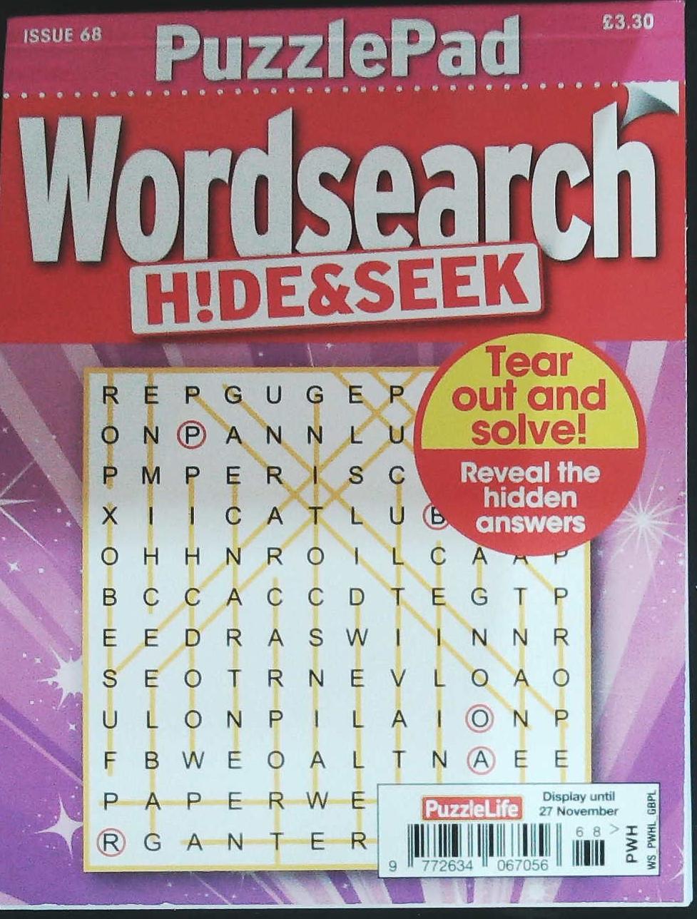 PUZZLELIFE PUZZLEPAD WORDSEARCH HIDE AND SEEK