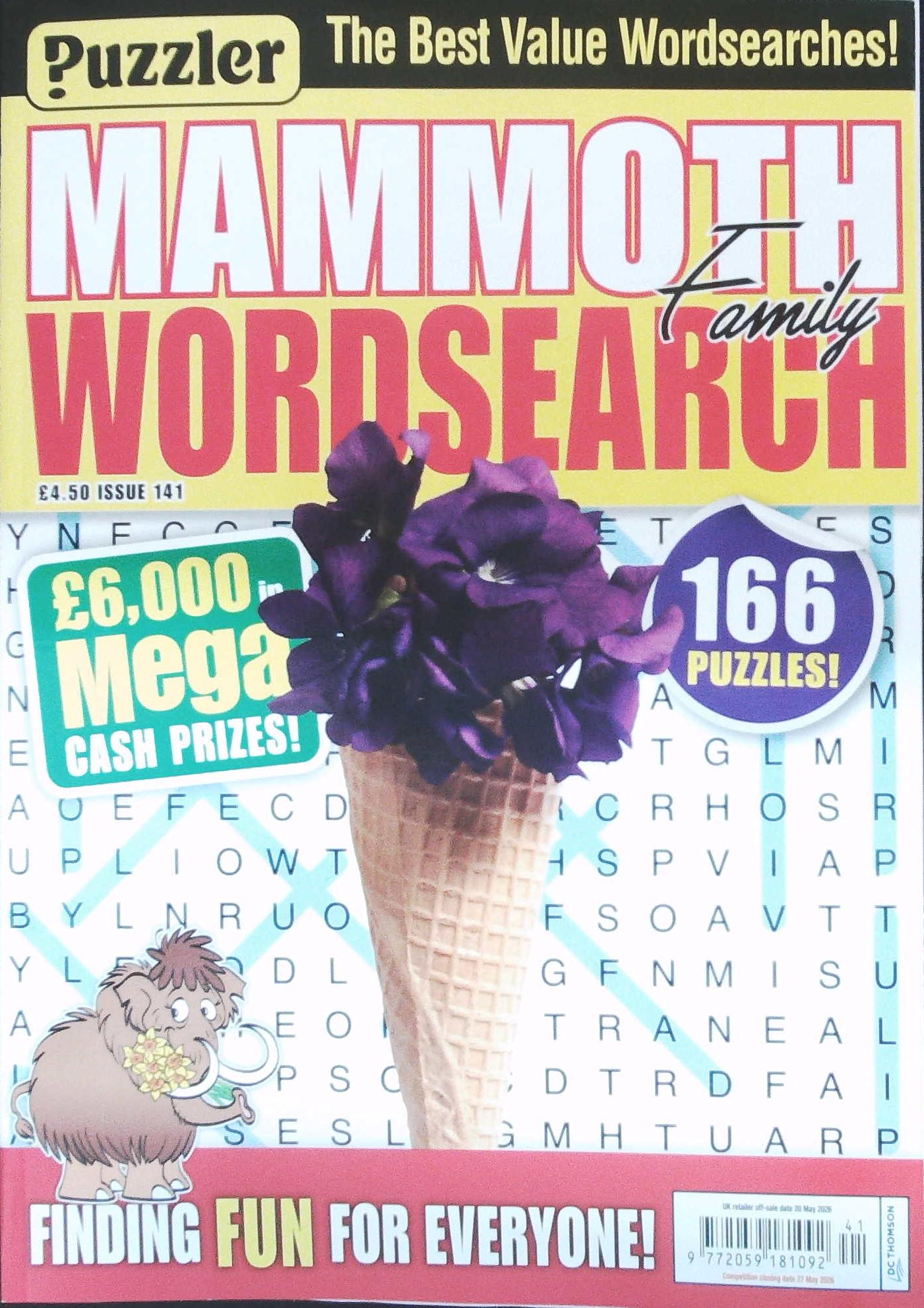 PUZZLER MAMMOTH FAMILY WORDSEARCH