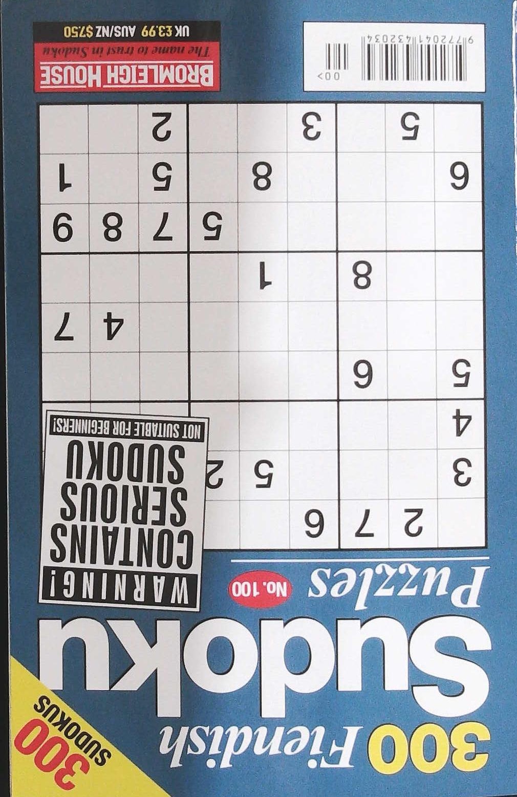 300 FIENDISH SUDOKU PUZZLE