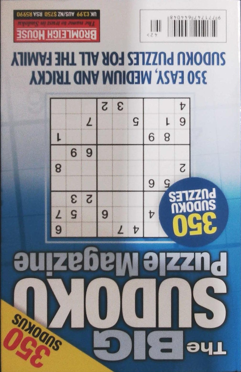 BIG SUDOKU PUZZLE MAGAZINE