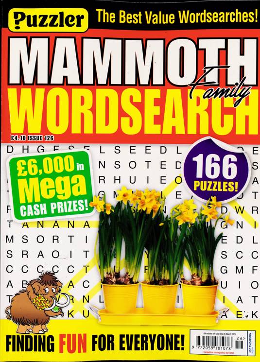 PUZZLE MAMMOTH FAMILY WORDSEARCH